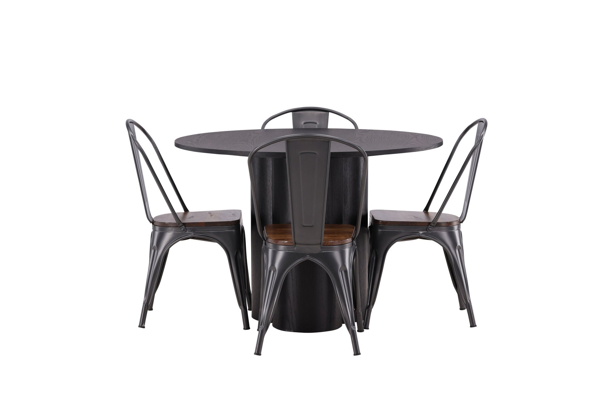 Venture Home OliviaDiningbord-Black/BlackVeneer+TempeDiningstol-Darkgrey/DarkBrownMDF_4