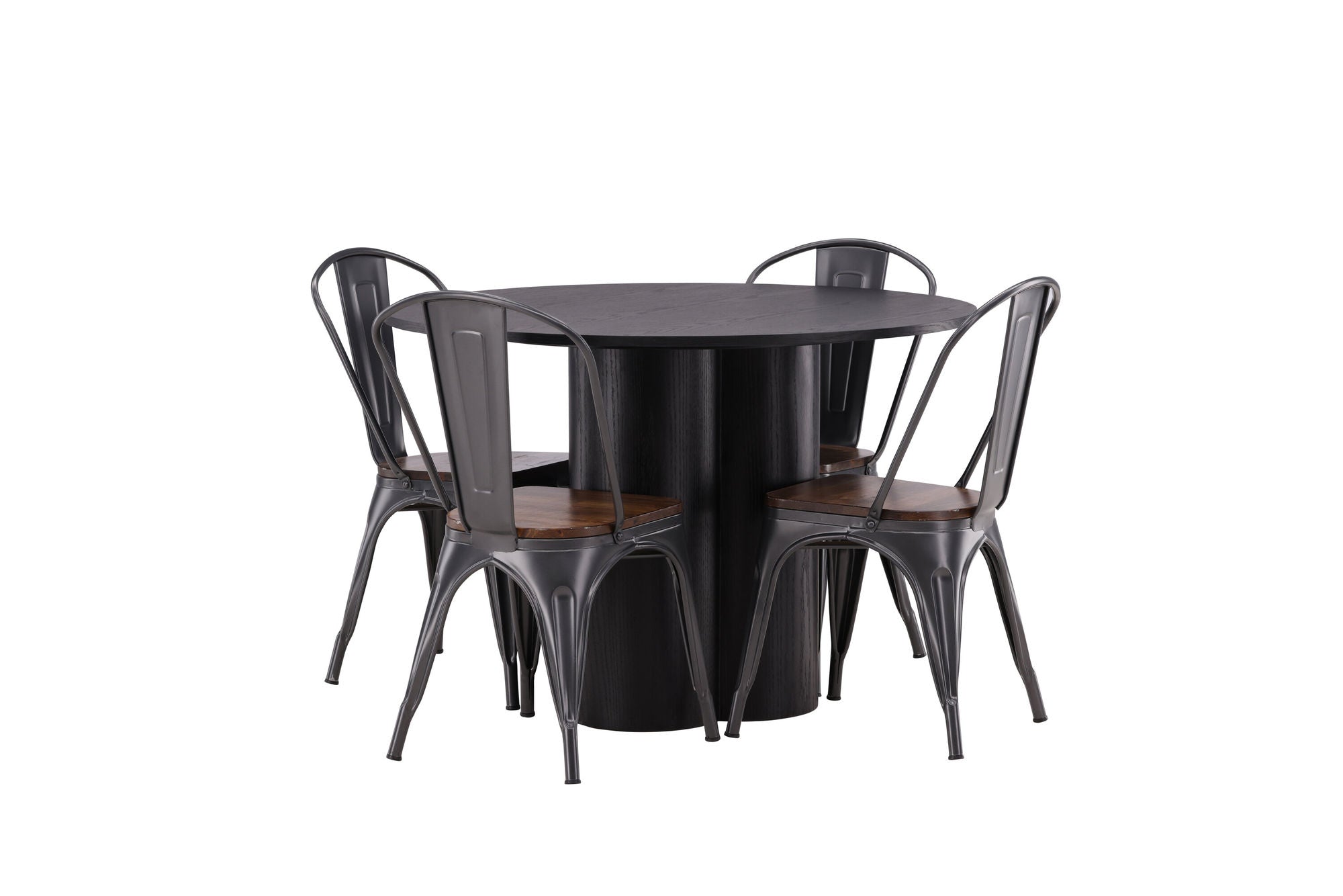 Venture Home OliviaDiningbord-Black/BlackVeneer+TempeDiningstol-Darkgrey/DarkBrownMDF_4