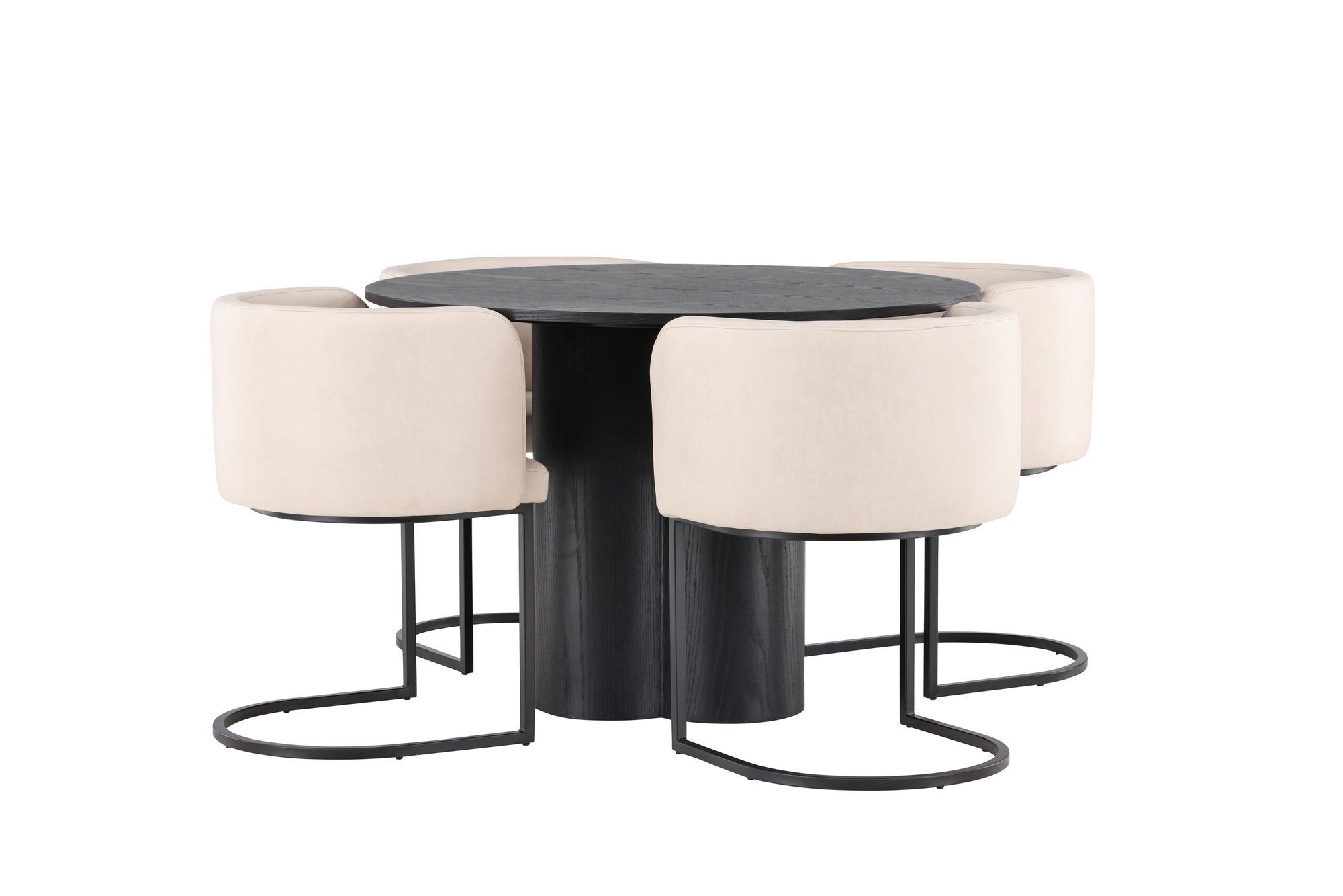 Venture Home OliviaDiningbord-Black/BlackVeneer+SimrishmanDiningstol-Black/BeigeTC-fabric_4