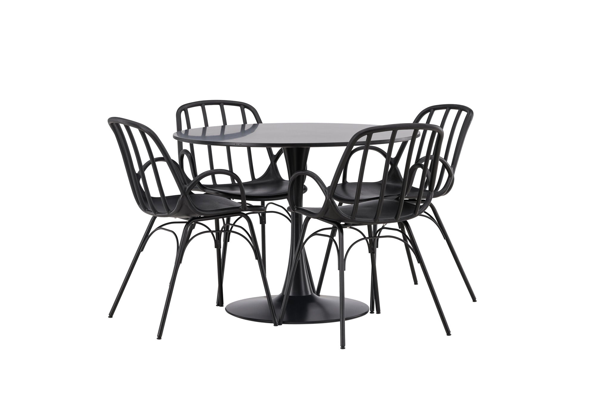 Venture Home Glade spisebord - Black / Black MDF +Dyrön Spisebordsstol - Black Polypropylene _4