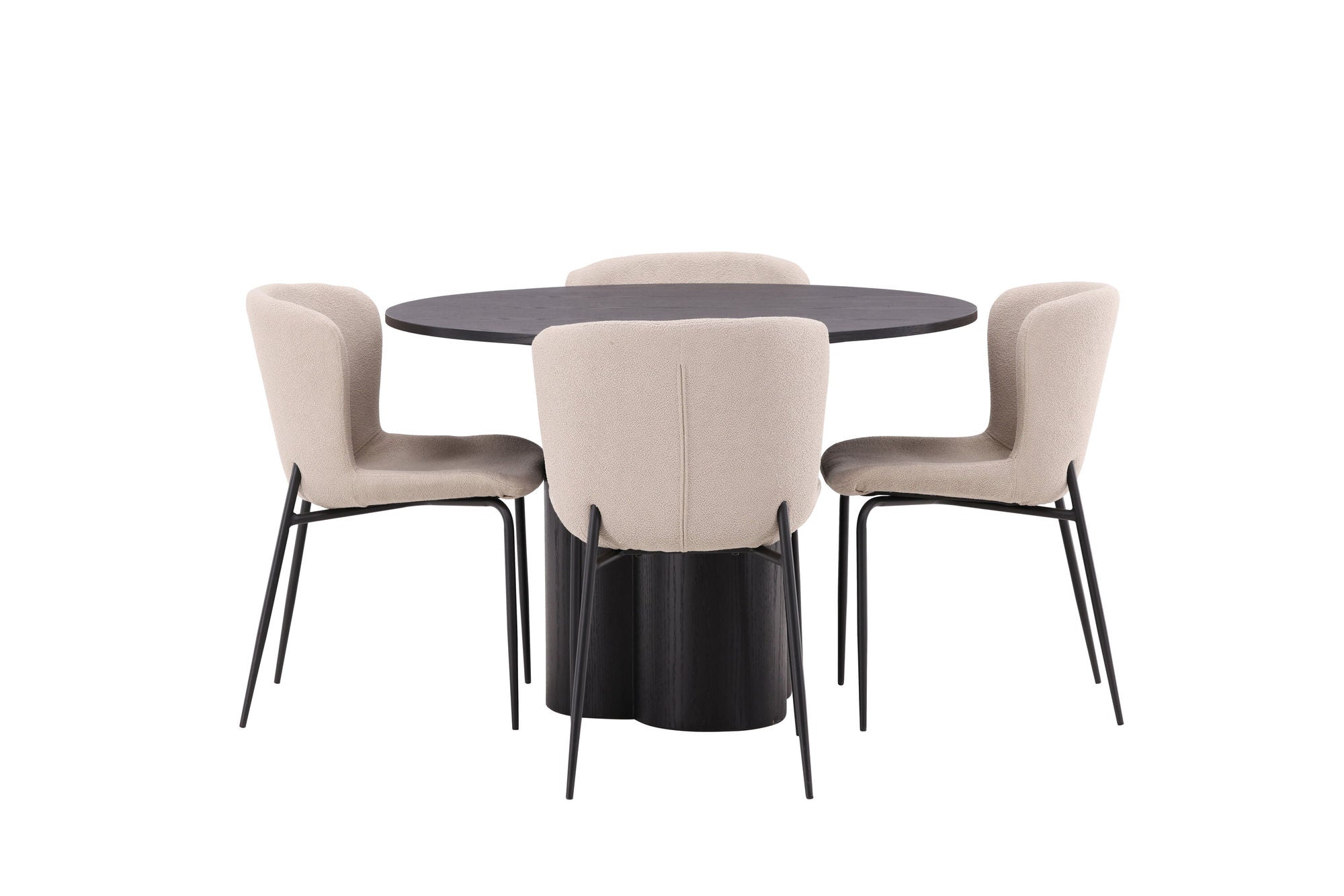 Venture Home OliviaDiningbord-Black/BlackVeneer+ModestoDiningstol-Beige/BeigeBoucle_4