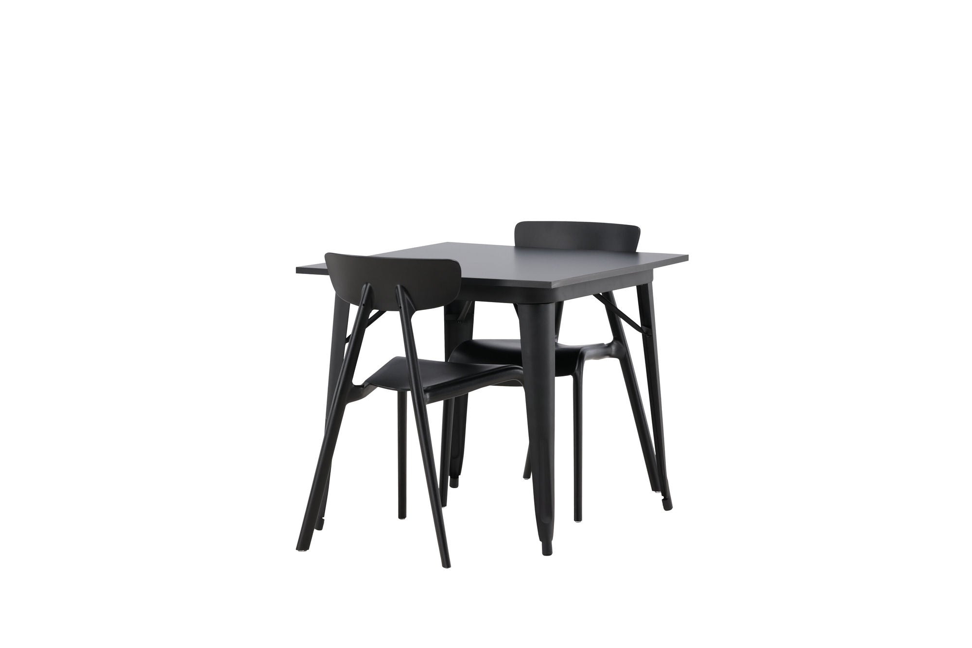 Venture Home Tempe spisebord - Black / Black MDF +Ursholmen Spisebordsstol - Black Polypropylene _2