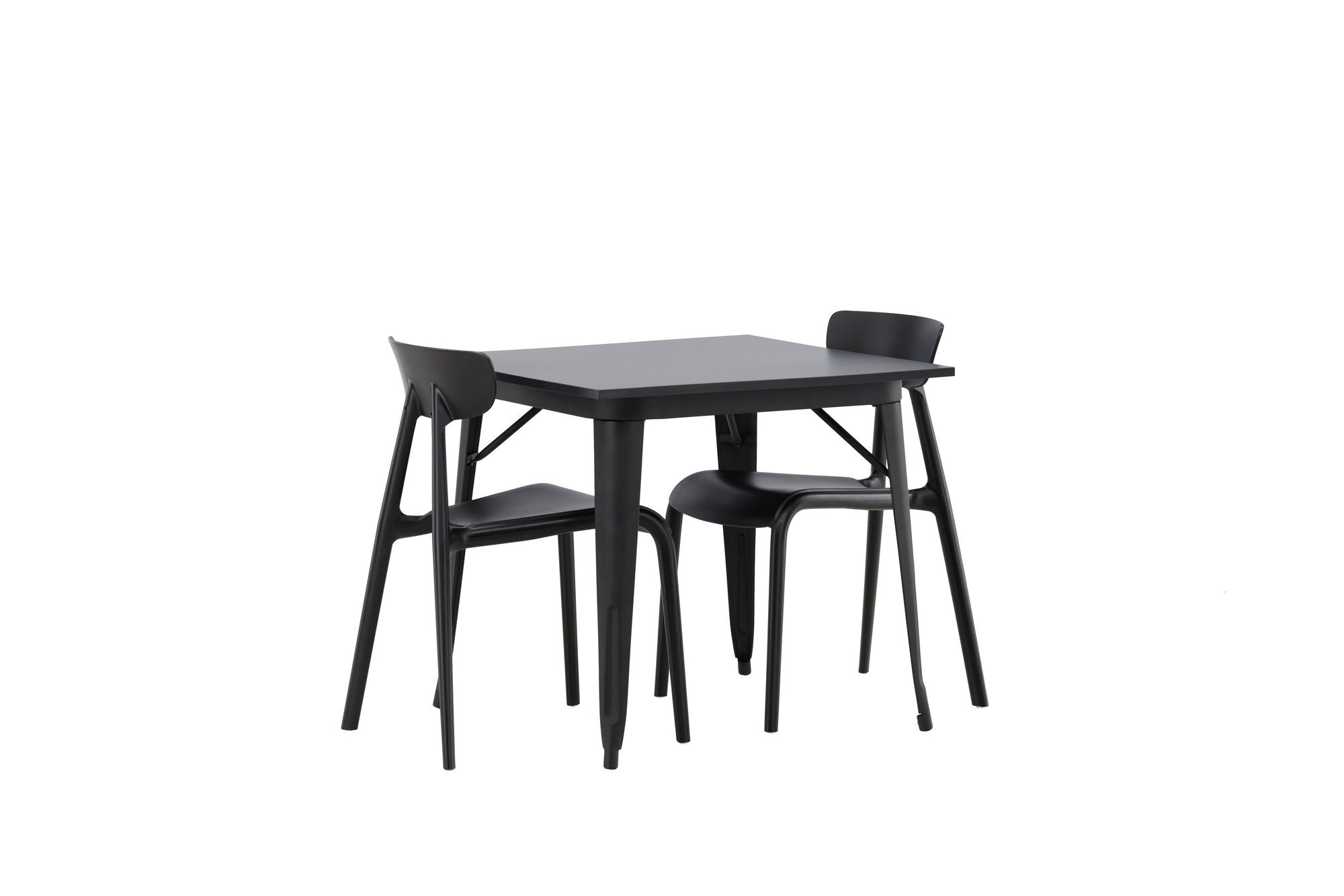 Venture Home Tempe spisebord - Black / Black MDF +Ursholmen Spisebordsstol - Black Polypropylene _2