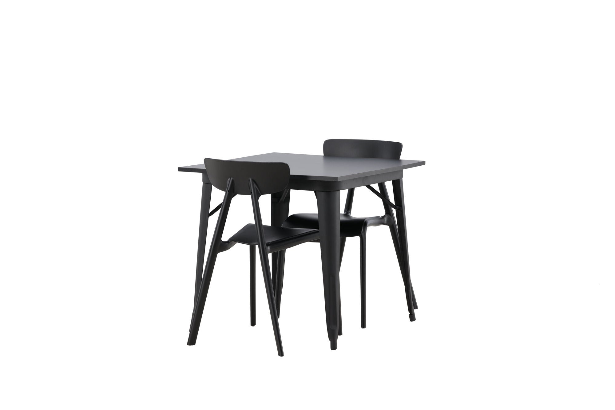 Venture Home Tempe spisebord - Black / Black MDF +Ursholmen Spisebordsstol - Black Polypropylene _2