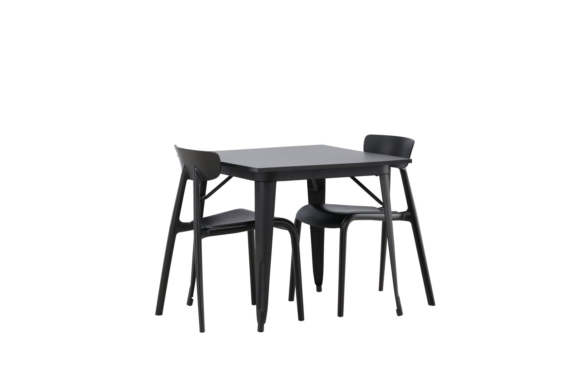 Venture Home Tempe spisebord - Black / Black MDF +Ursholmen Spisebordsstol - Black Polypropylene _2