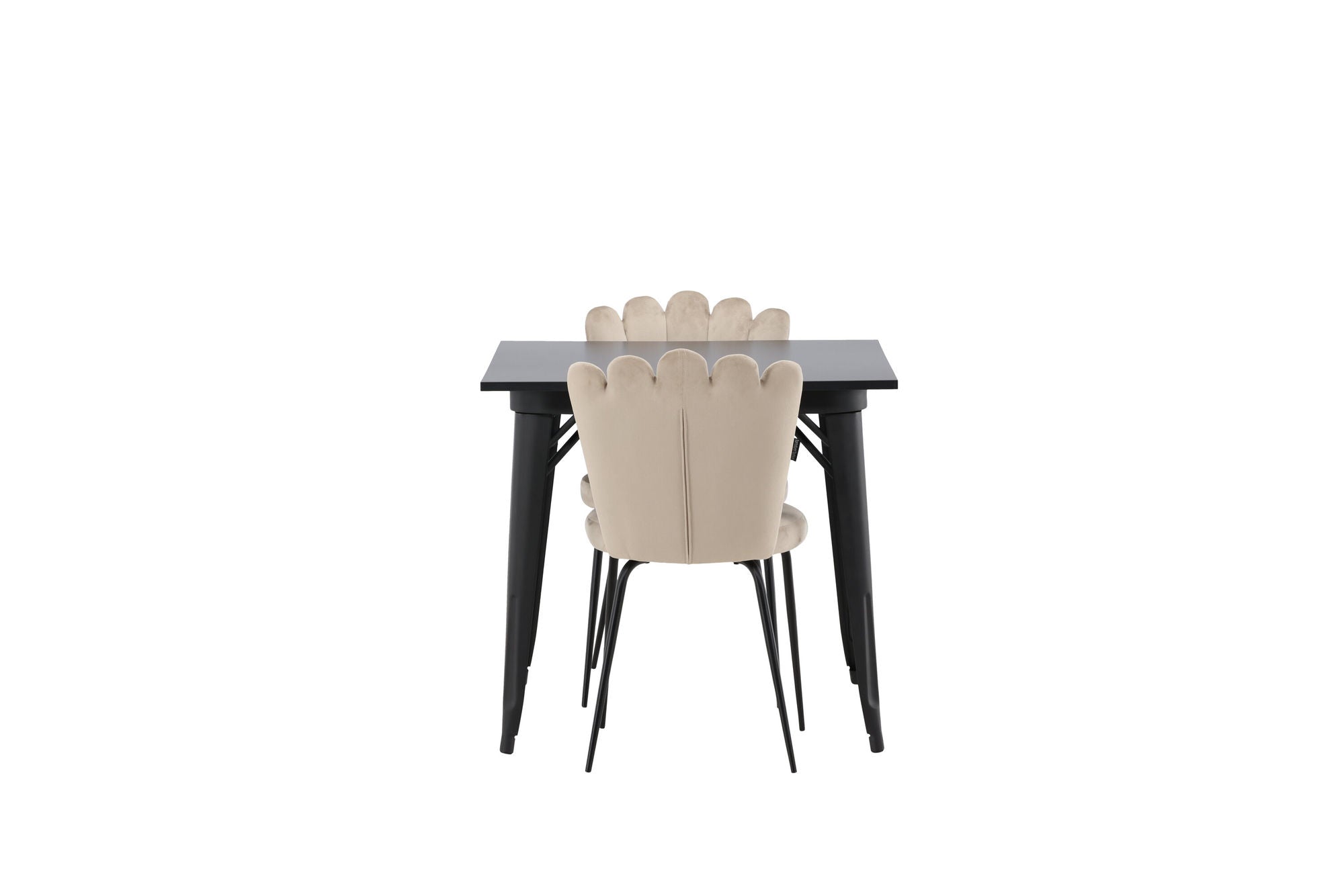 Venture Home Tempe spisebord - Black / Black MDF +Limhamn Light stol - Black / Beige Velvet _2