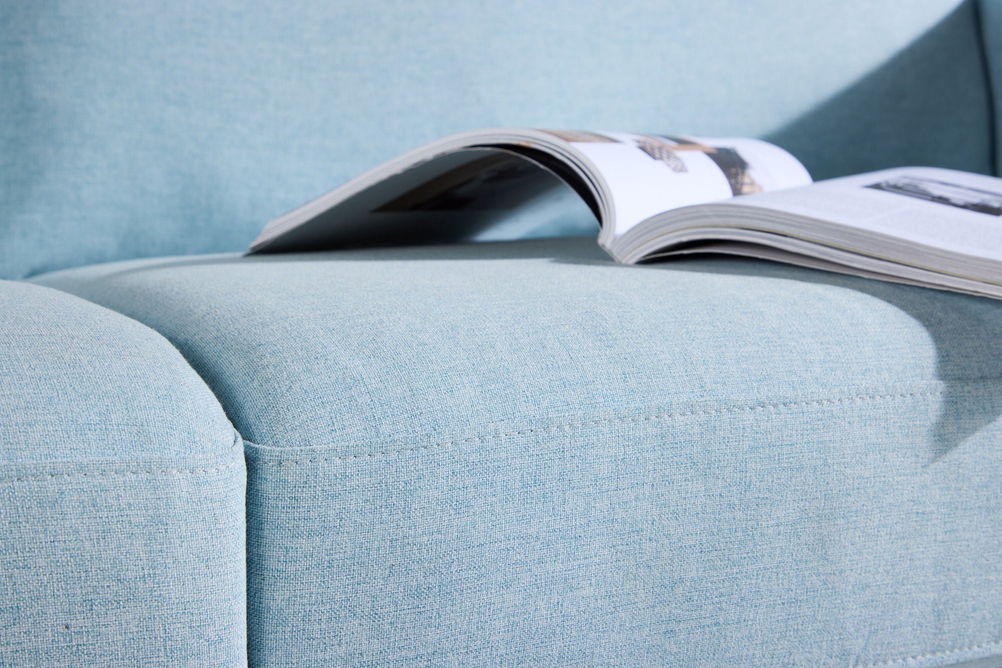 Venture Home Sky 3-Seat Sofa - Whitewash / Baby Blue