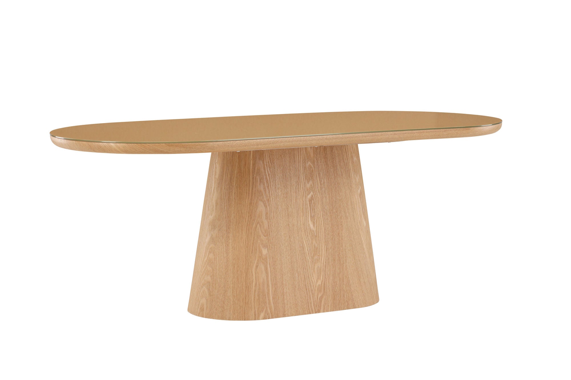 Venture Home Castor spisebord 90x200 cm - Nature / Glass Top