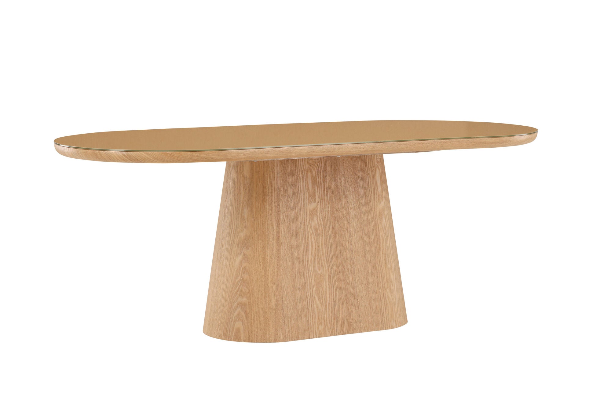 Venture Home Castor spisebord 90x200 cm - Nature / Glass Top