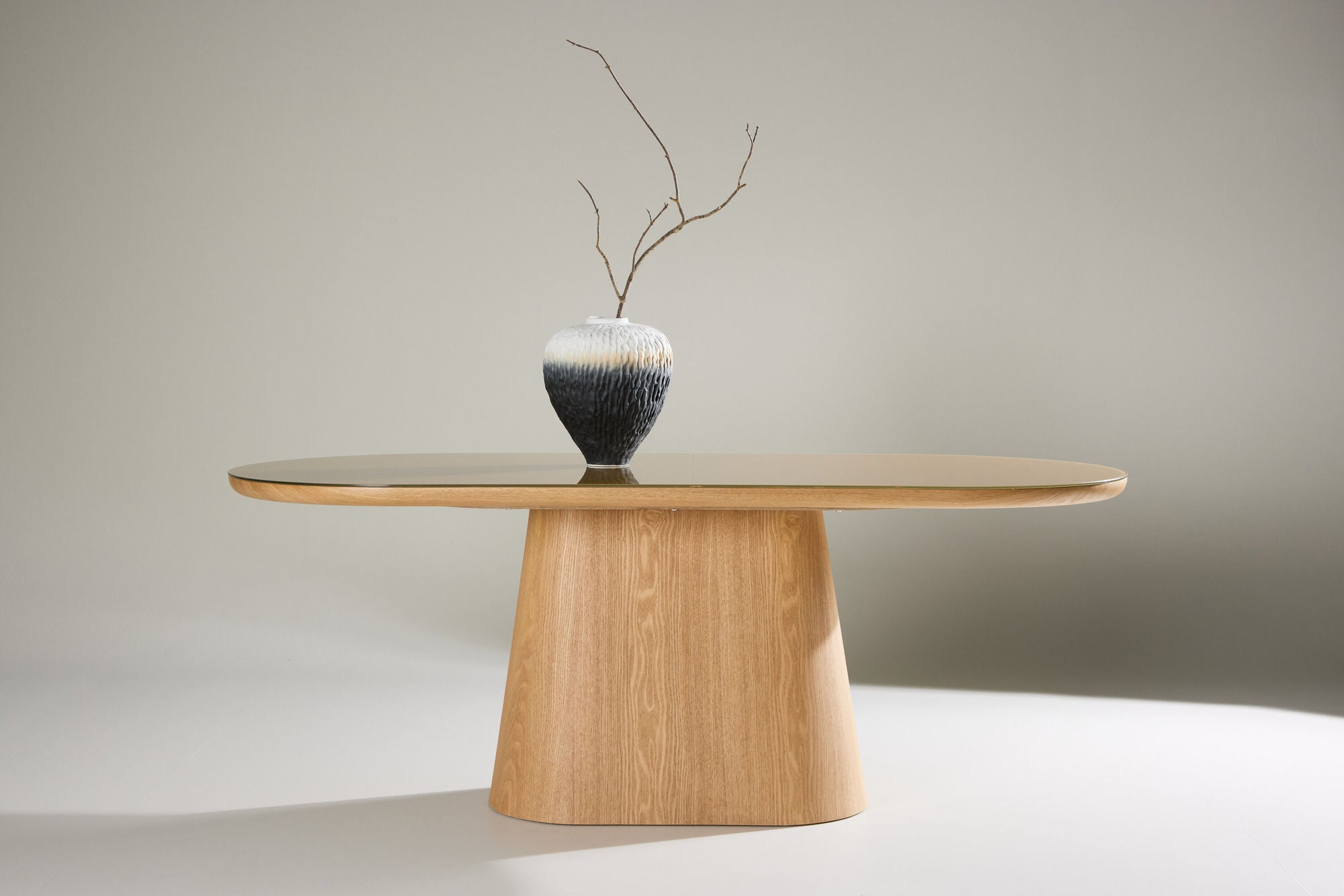 Venture Home Castor spisebord 90x200 cm - Nature / Glass Top