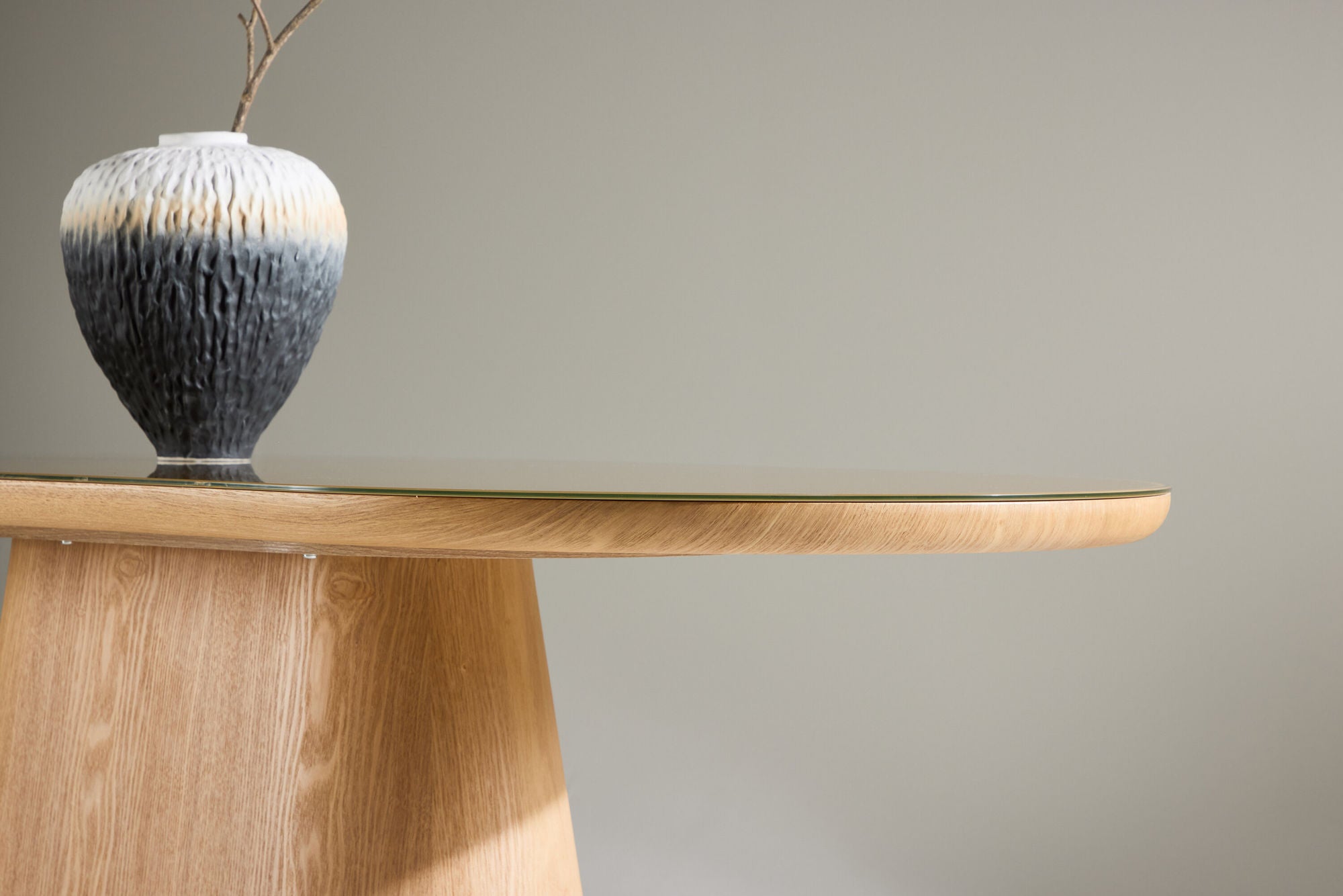 Venture Home Castor spisebord 90x200 cm - Nature / Glass Top