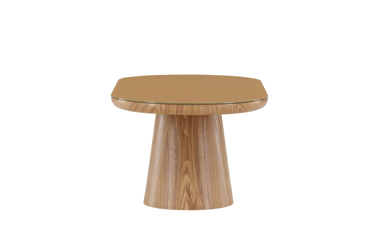 Castor Oval sofa bord - Nature / Glass Top