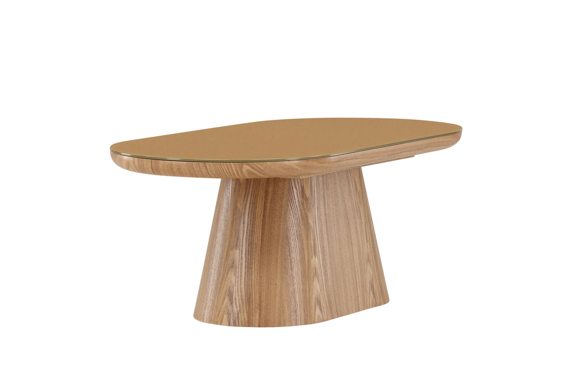 Castor Oval sofa bord - Nature / Glass Top