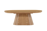 Castor Oval sofa bord - Nature / Glass Top