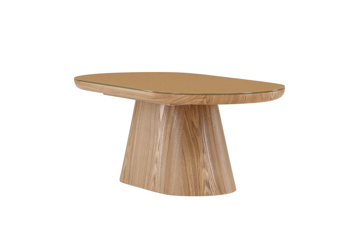 Castor Oval sofa bord - Nature / Glass Top