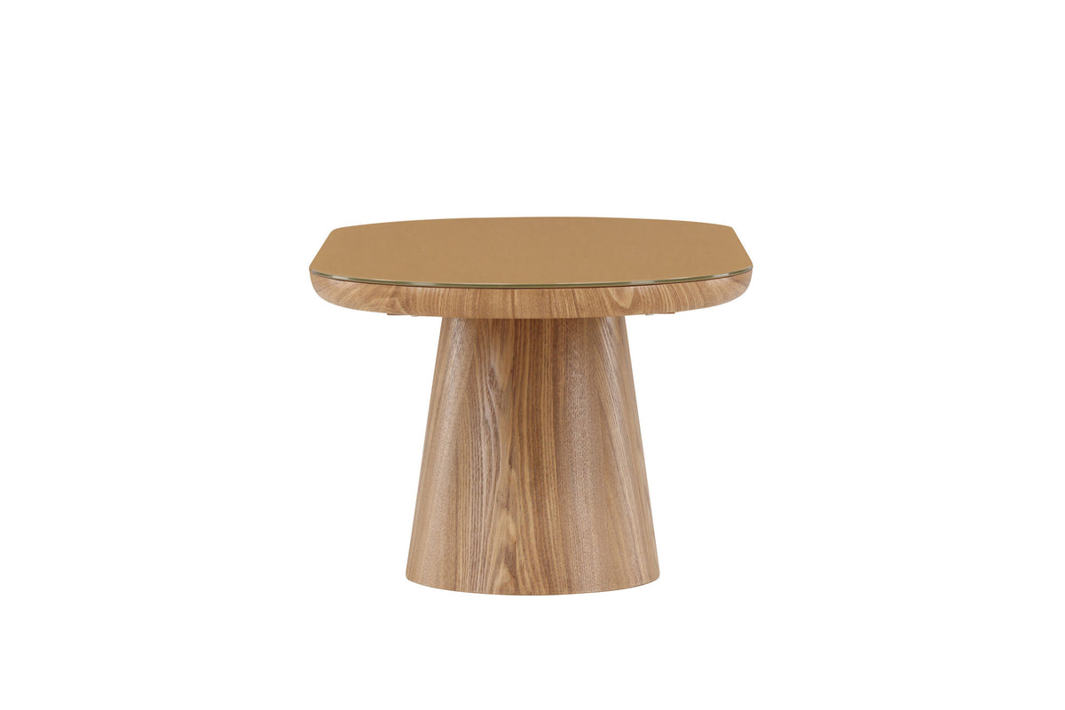 Castor Oval sofa bord - Nature / Glass Top