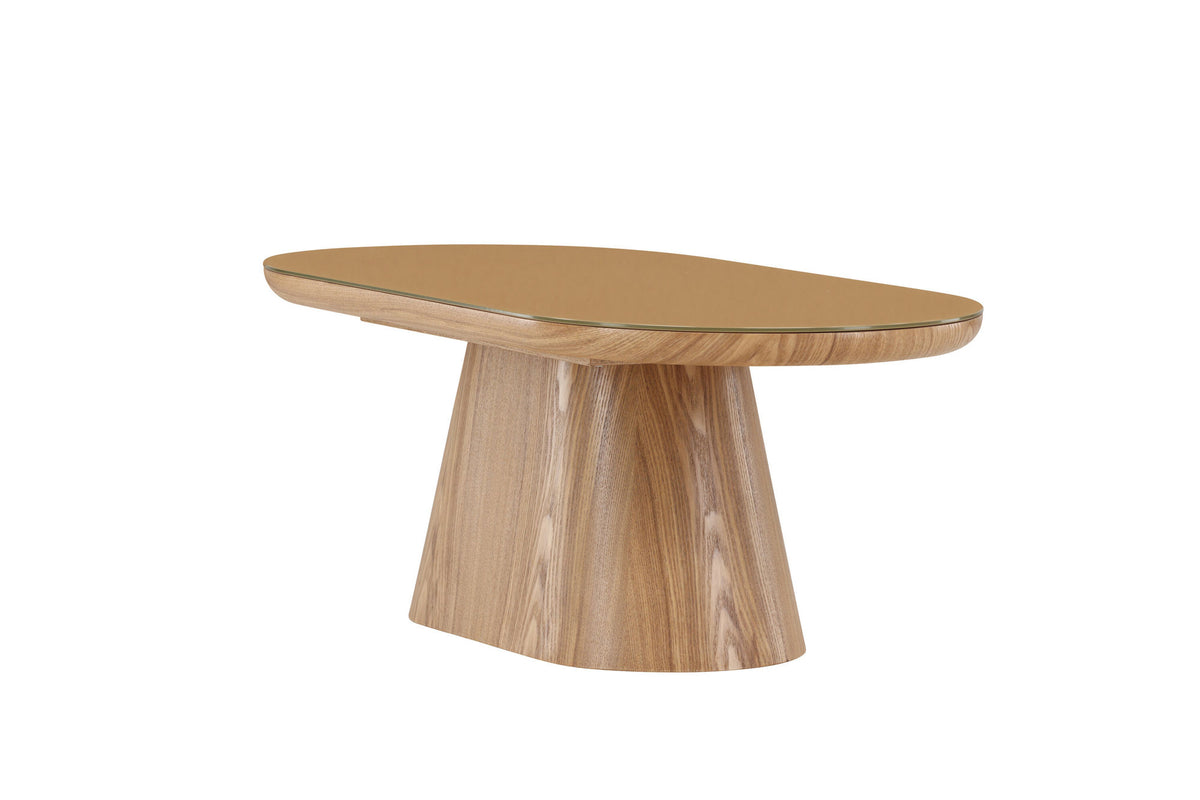 Castor Oval sofa bord - Nature / Glass Top