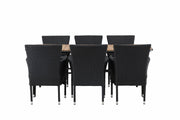 Venture Home Holmbeck Diningbord Steel - Black / Rectangular 90*200*75 +Malina Diningchair Alumnium - Black / Wicker _6