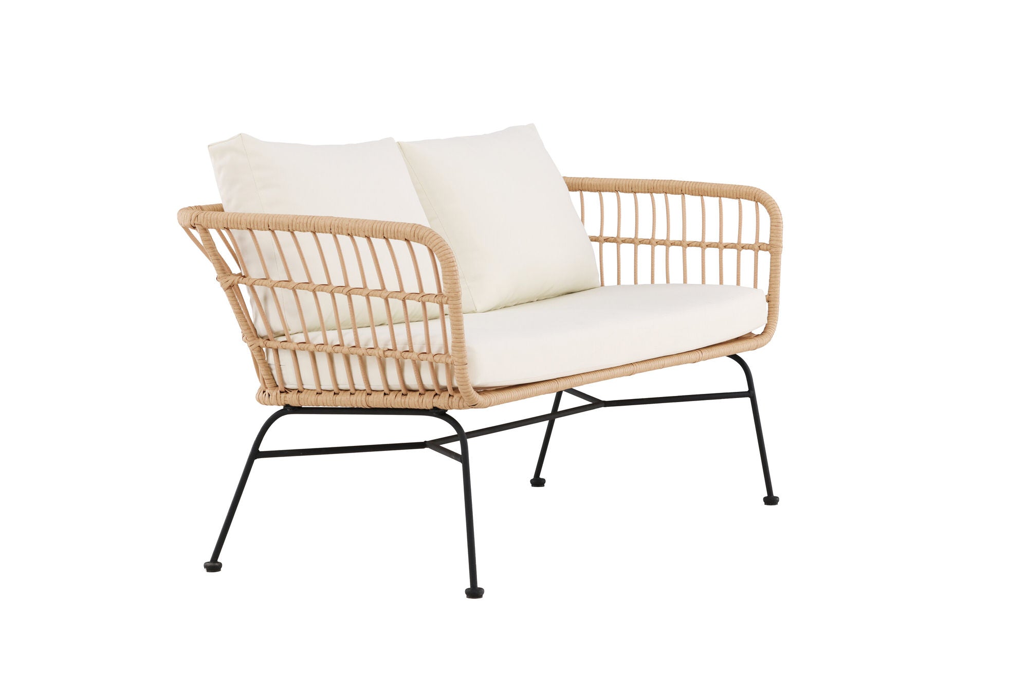 Venture Home Isola Lounge Sofa - Black / Nature Rattan
