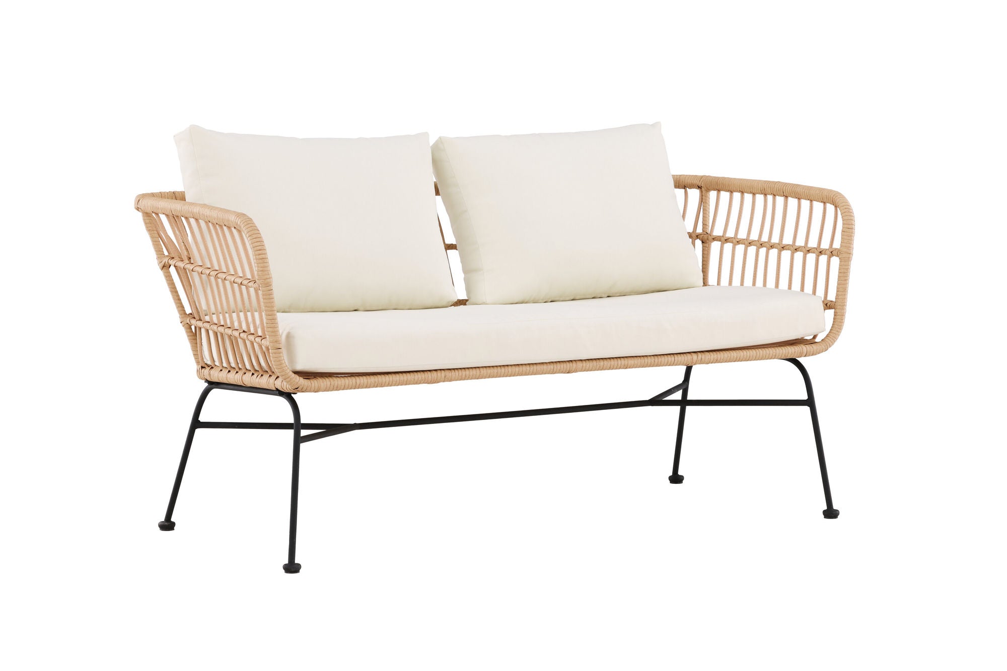 Venture Home Isola Lounge Sofa - Black / Nature Rattan