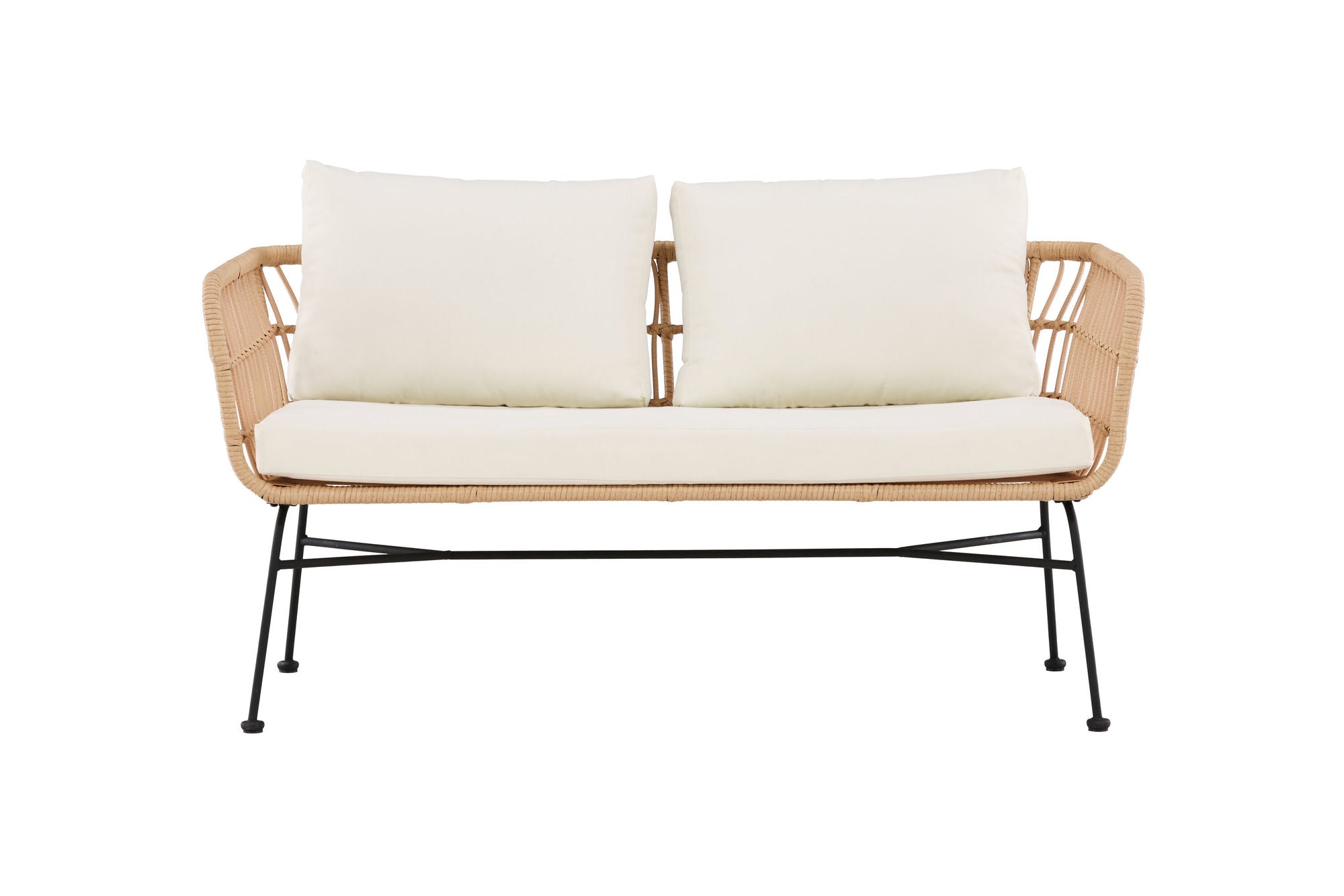 Venture Home Isola Lounge Sofa - Black / Nature Rattan
