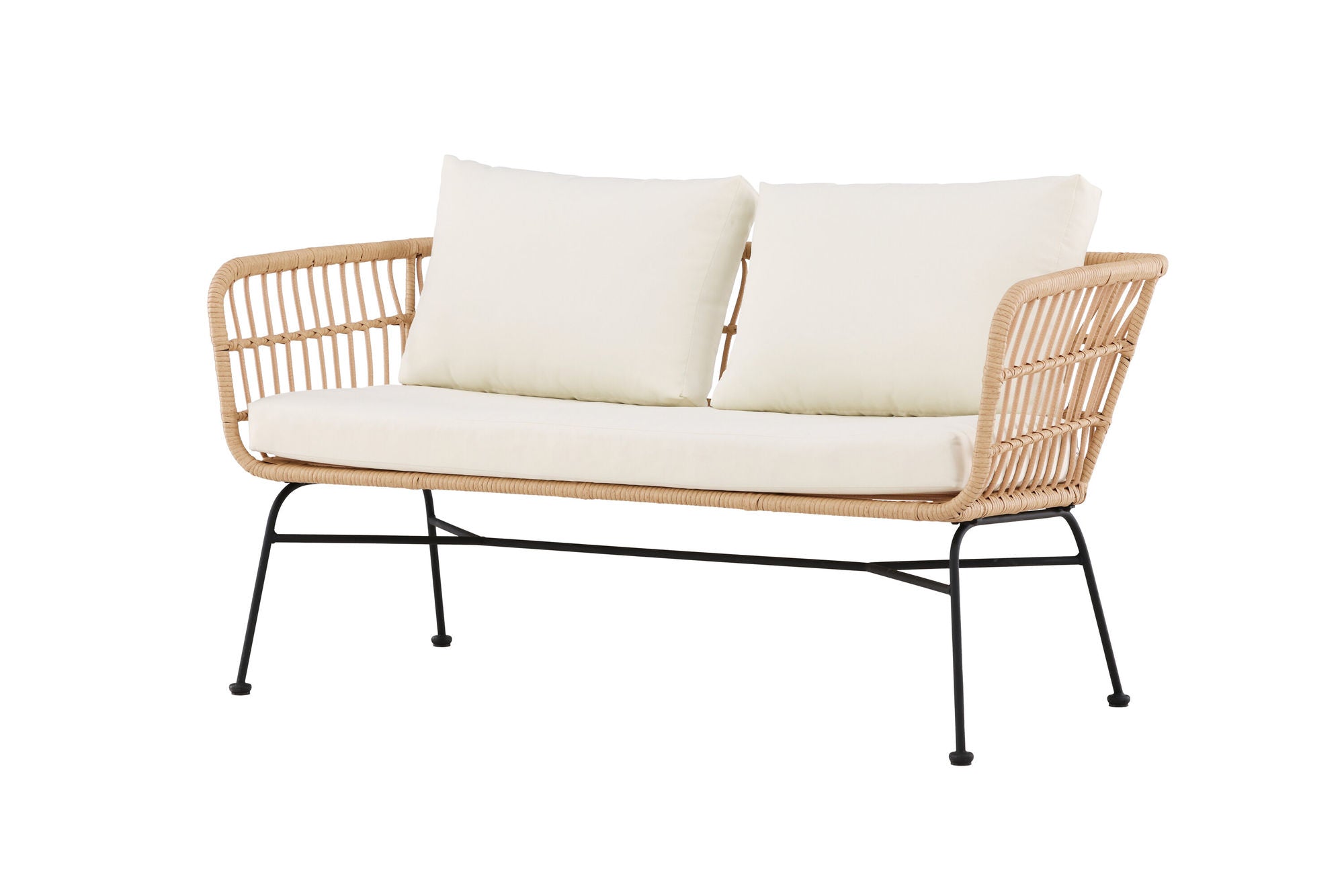 Venture Home Isola Lounge Sofa - Black / Nature Rattan