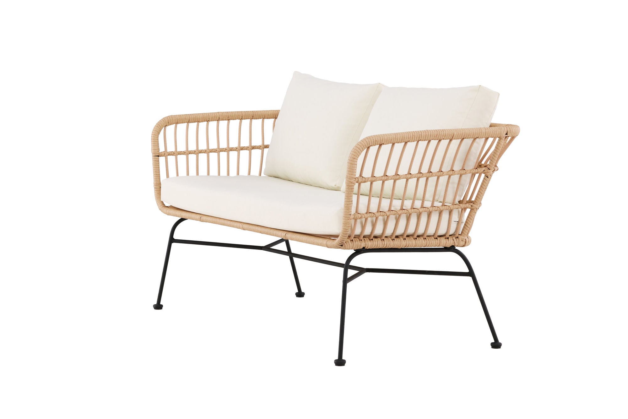 Venture Home Isola Lounge Sofa - Black / Nature Rattan