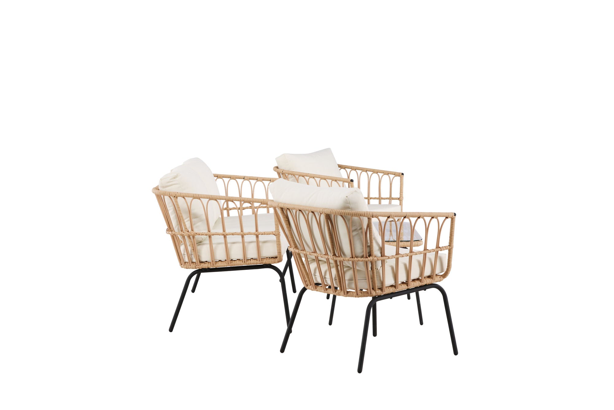 Venture Home Ortigia Lounge Set - Black / Nature Rattan