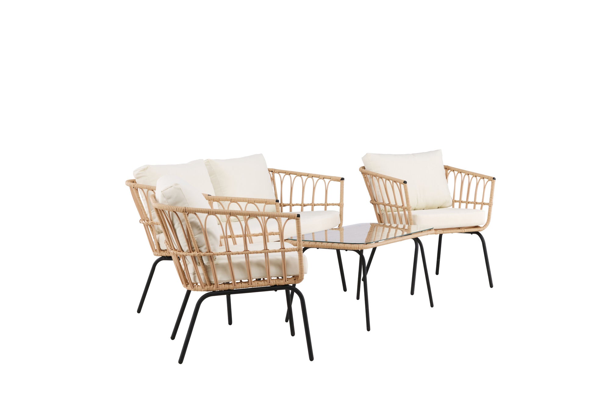 Venture Home Ortigia Lounge Set - Black / Nature Rattan