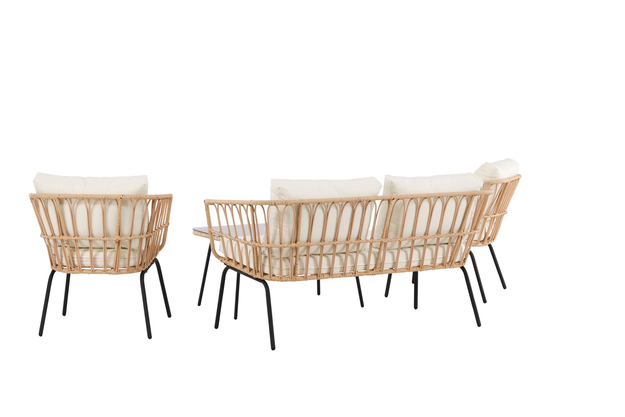 Venture Home Ortigia Lounge Set - Black / Nature Rattan