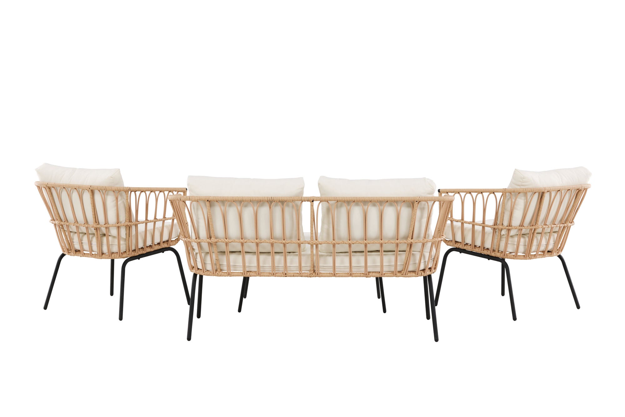 Venture Home Ortigia Lounge Set - Black / Nature Rattan