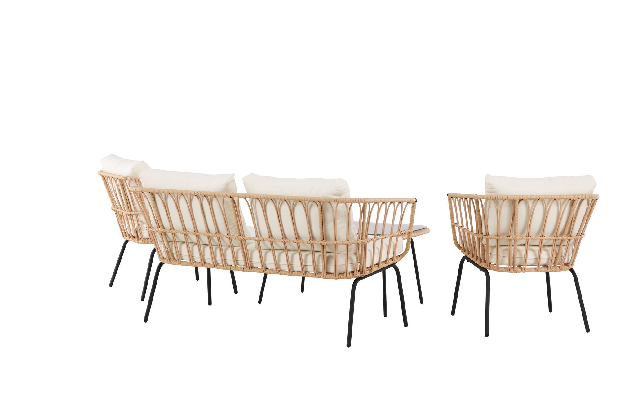 Venture Home Ortigia Lounge Set - Black / Nature Rattan