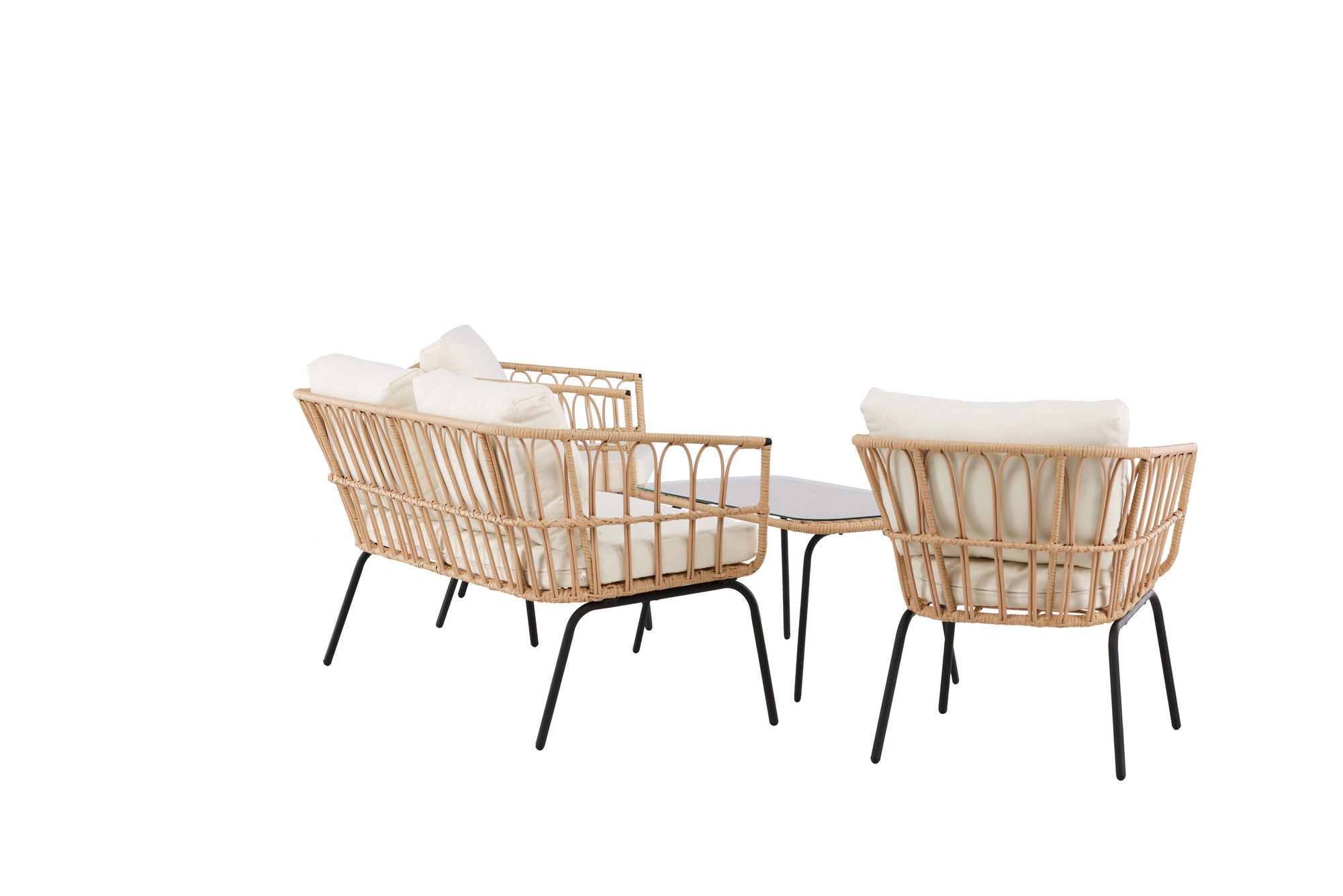 Venture Home Ortigia Lounge Set - Black / Nature Rattan