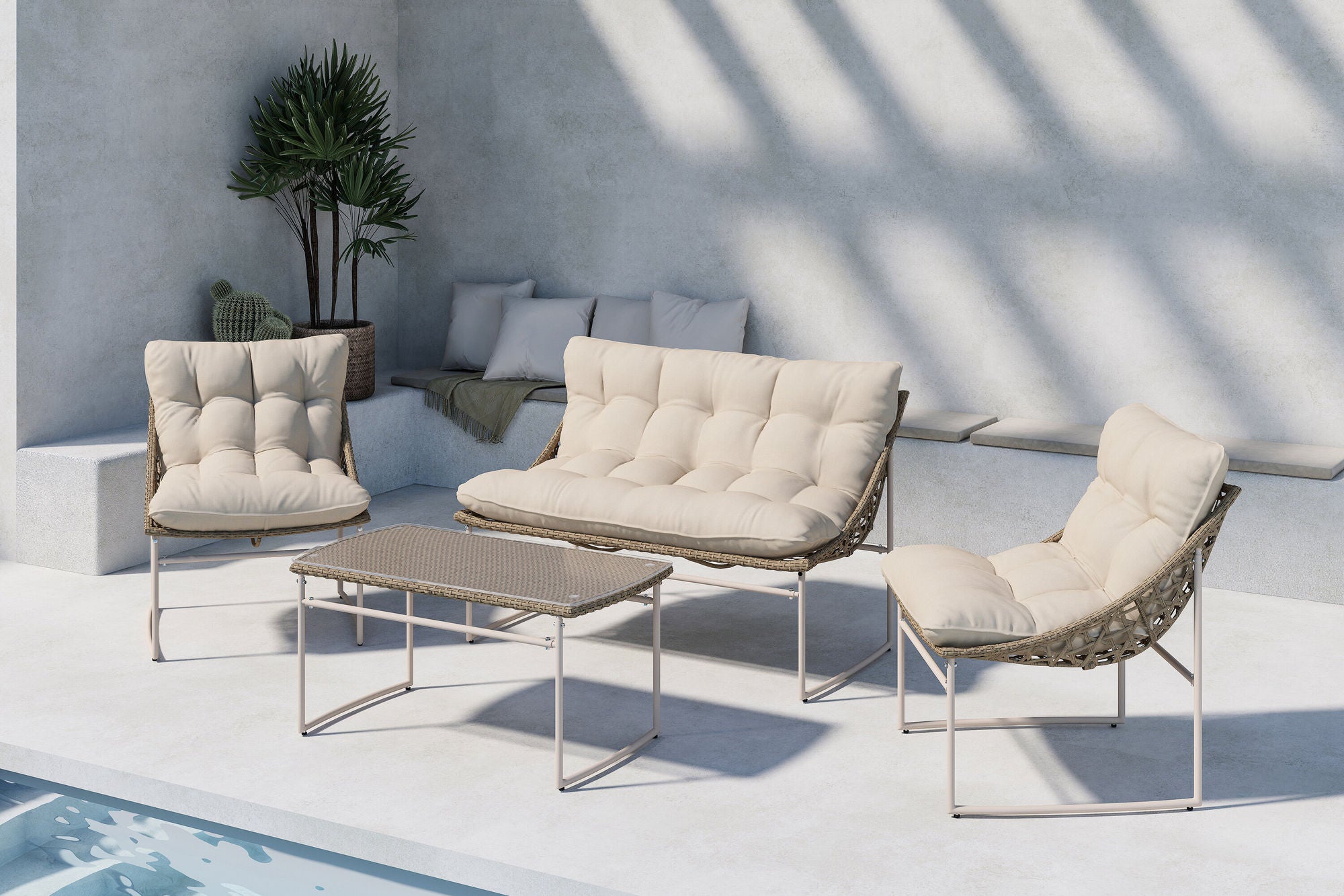 Venture Home Tina Sofa Set - Beige / Beige