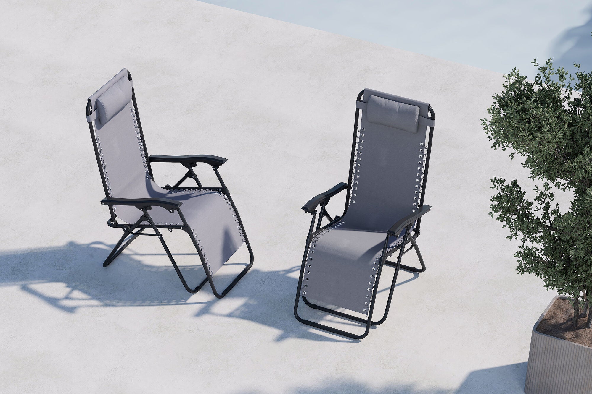 Venture Home Vulcano Sun Lounge 2-pack - Grey / Black