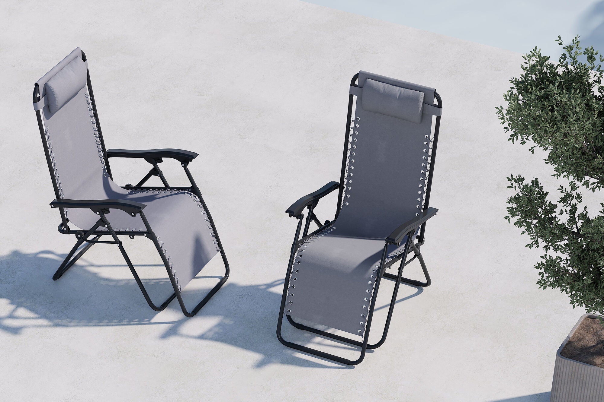 Venture Home Vulcano Sun Lounge 2-pack - Grey / Black