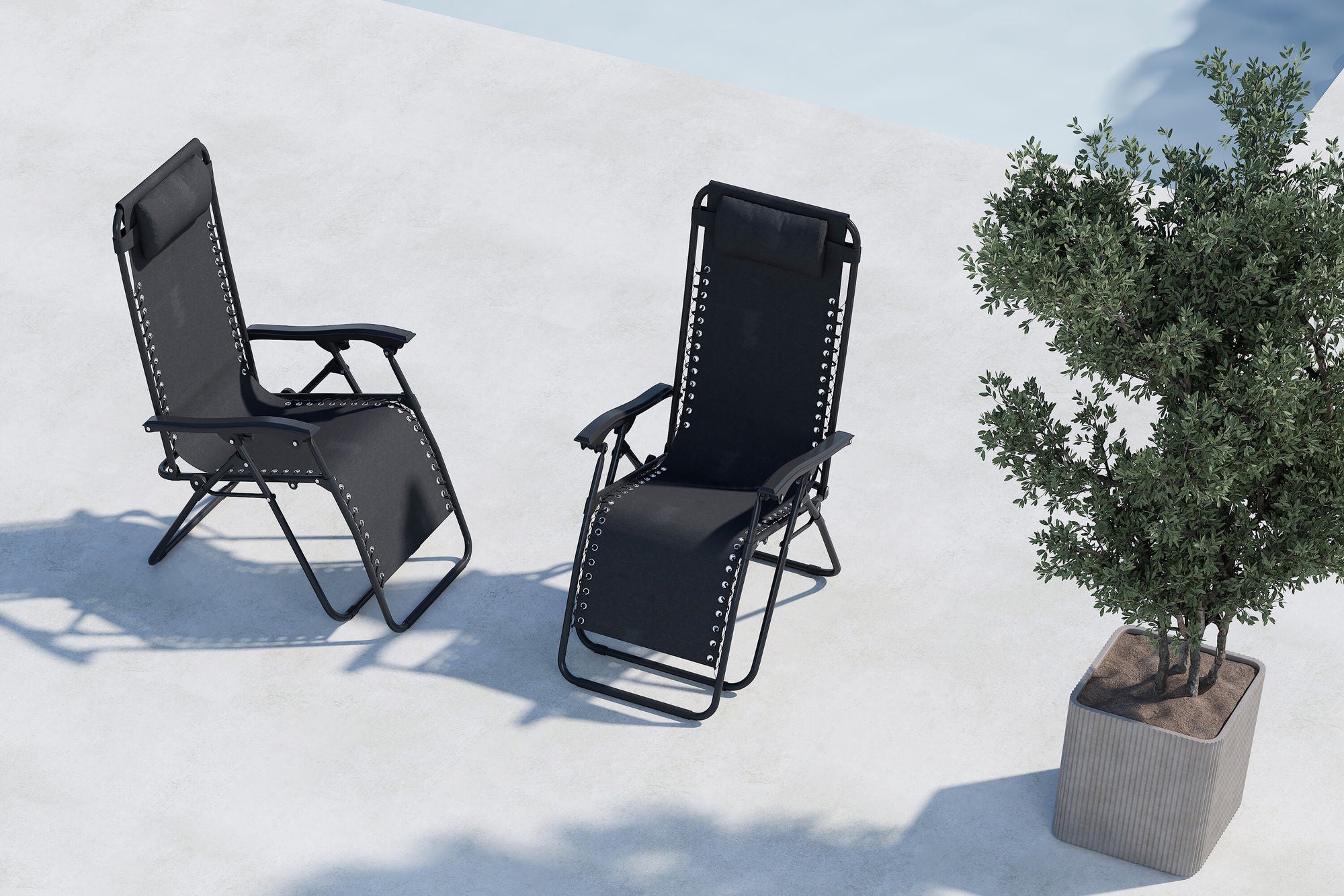 Venture Home Vulcano Sun Lounge 2-pack - Black / Black