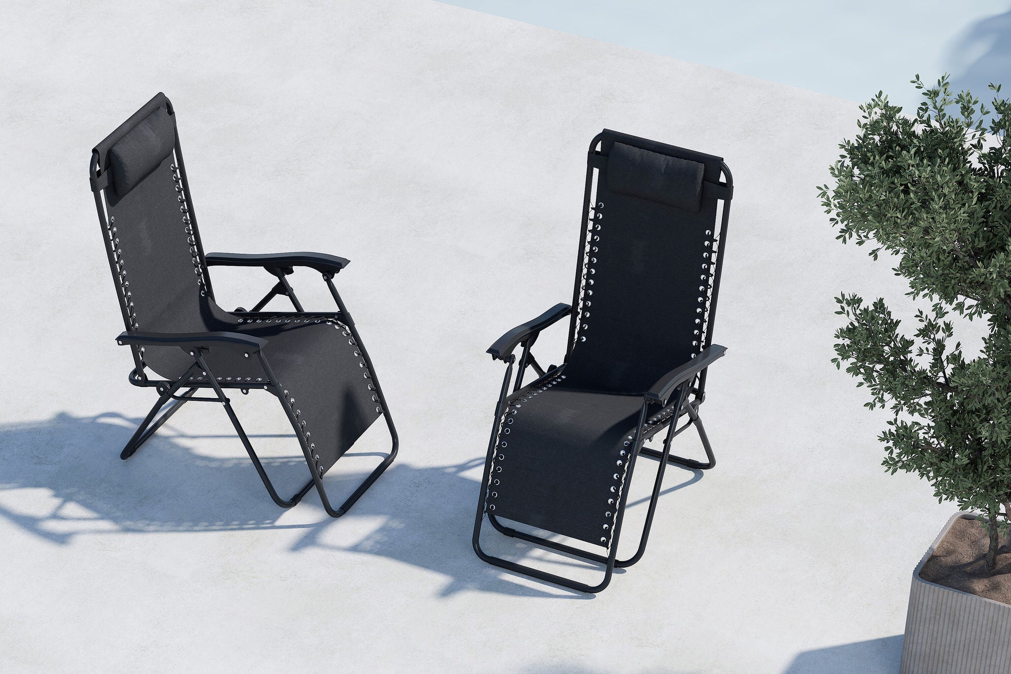 Venture Home Vulcano Sun Lounge 2-pack - Black / Black