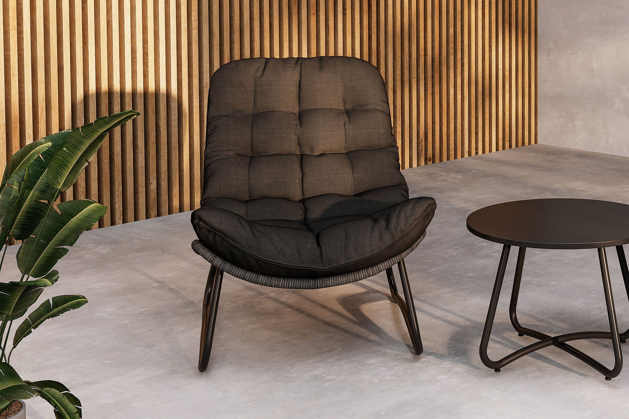 Venture Home Cala Lounge Set - Grey / Black