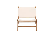 Vind Rike Lounge stol - Teak / Cream PU Leather