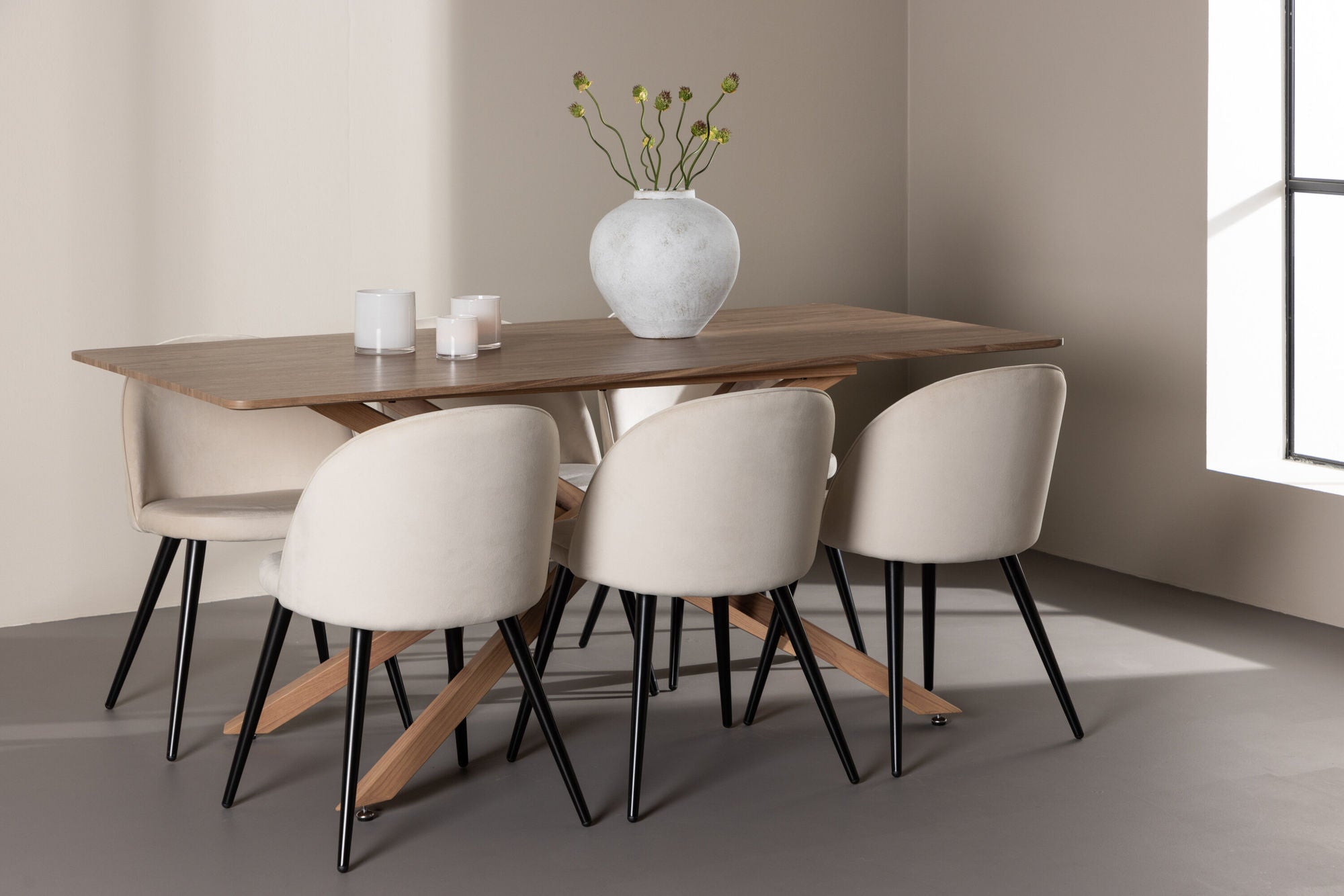 Venture Home Piazza spisebord with Velvet Spisebordsstol