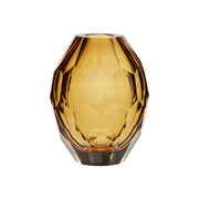 Facetteret vase, ravfarvet