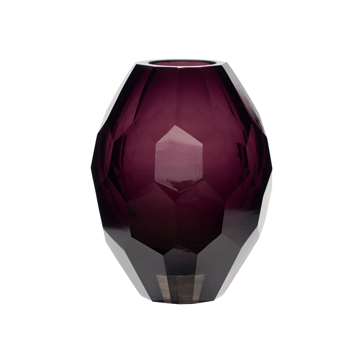 Facetteret vase bordeaux