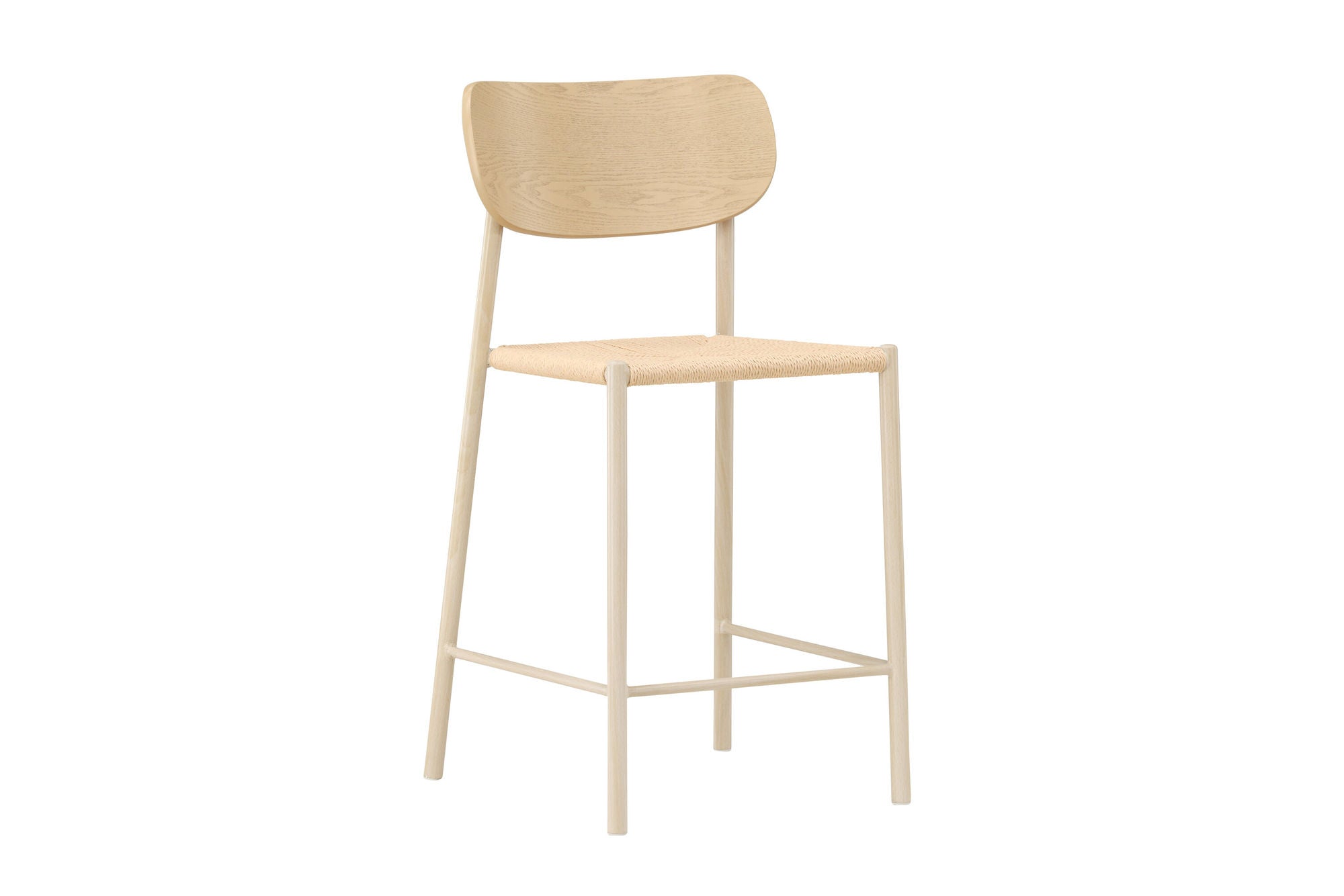 Venture Home Polly Bar stol Backrest - Whitewash / Nature Rope
