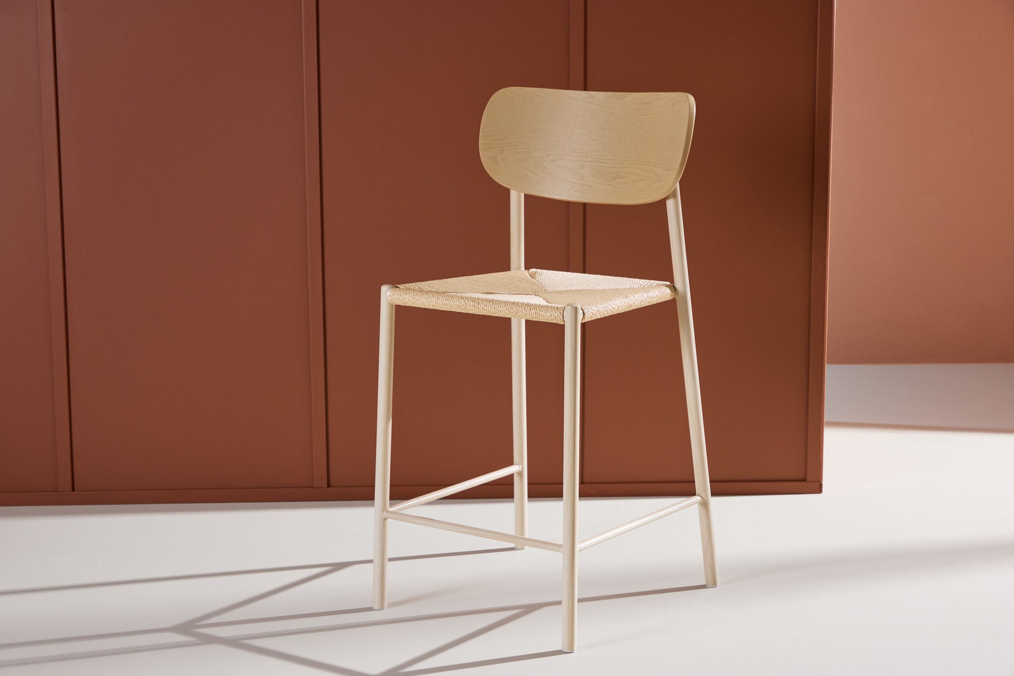 Venture Home Polly Bar stol Backrest - Whitewash / Nature Rope