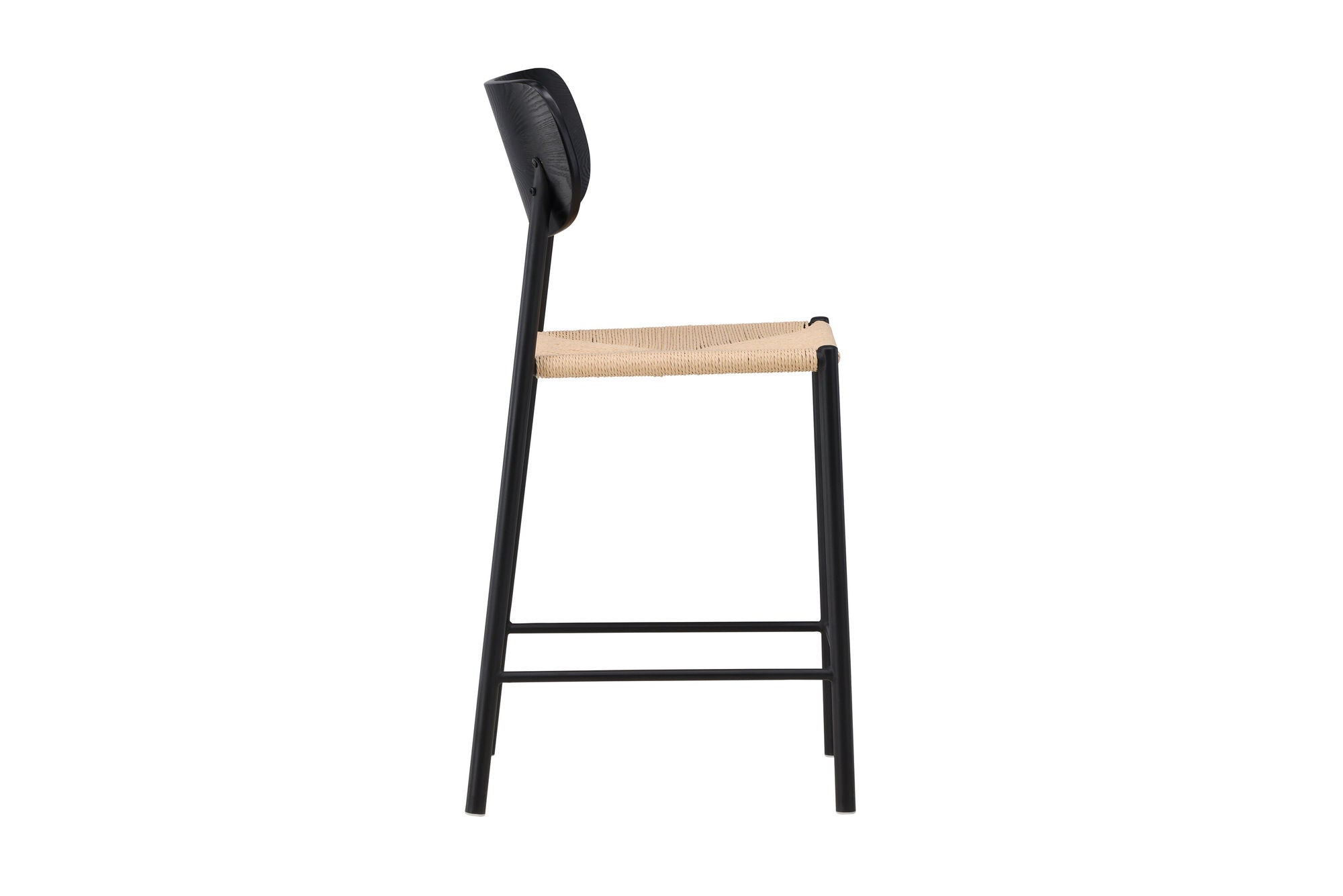 Venture Home Polly Bar stol Backrest - Black / Nature Rope