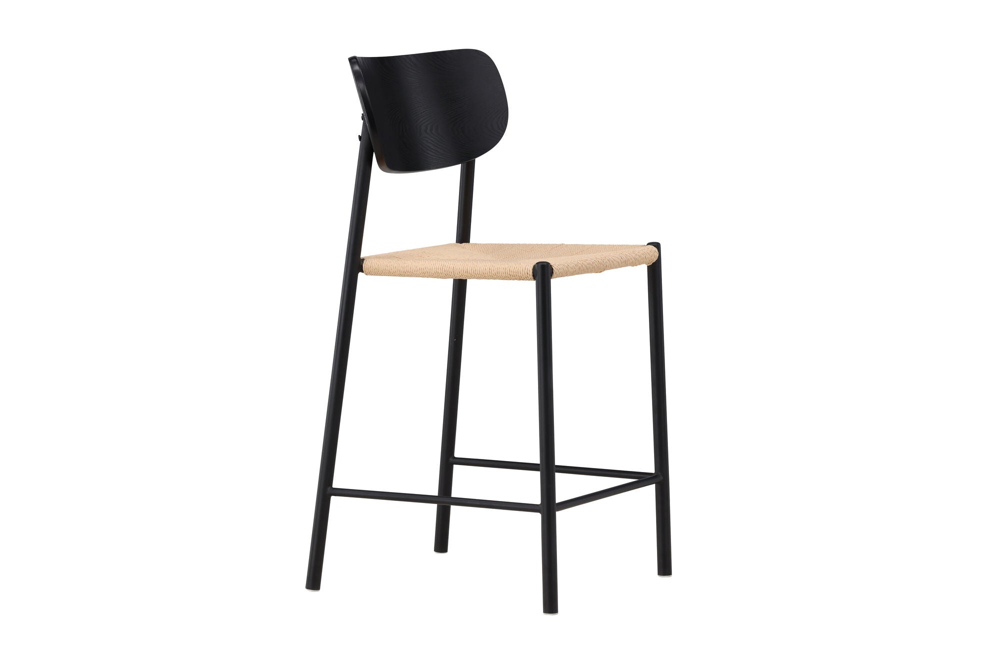 Venture Home Polly Bar stol Backrest - Black / Nature Rope