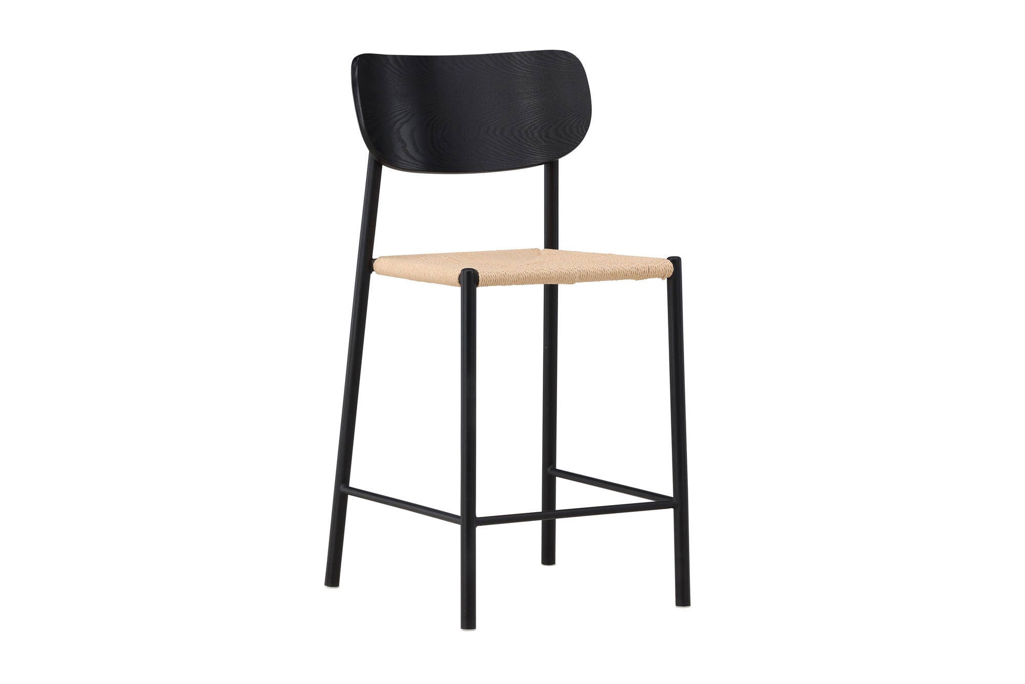 Venture Home Polly Bar stol Backrest - Black / Nature Rope