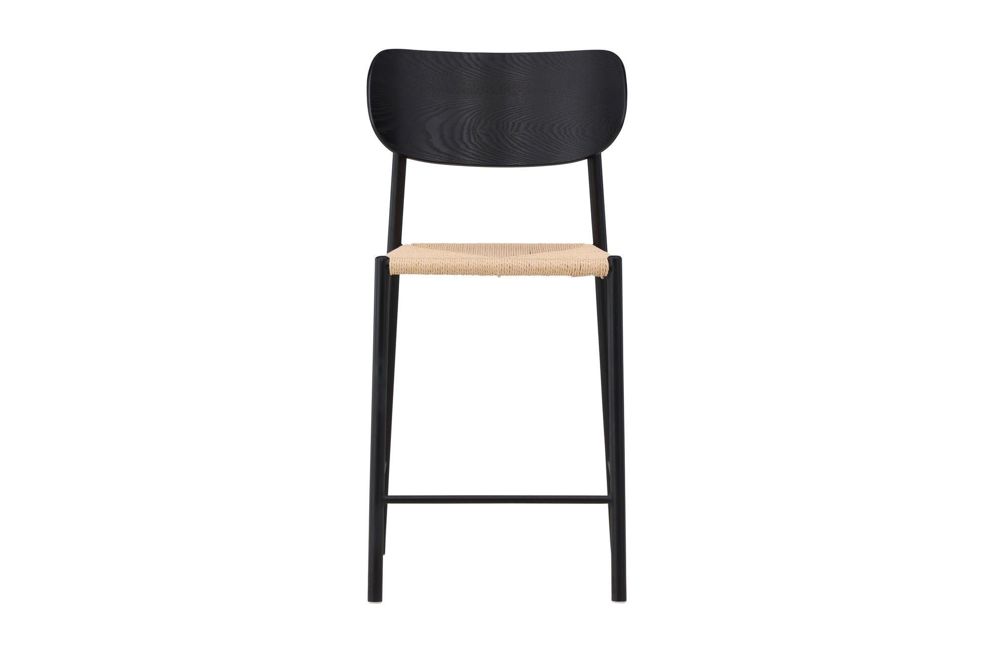 Venture Home Polly Bar stol Backrest - Black / Nature Rope