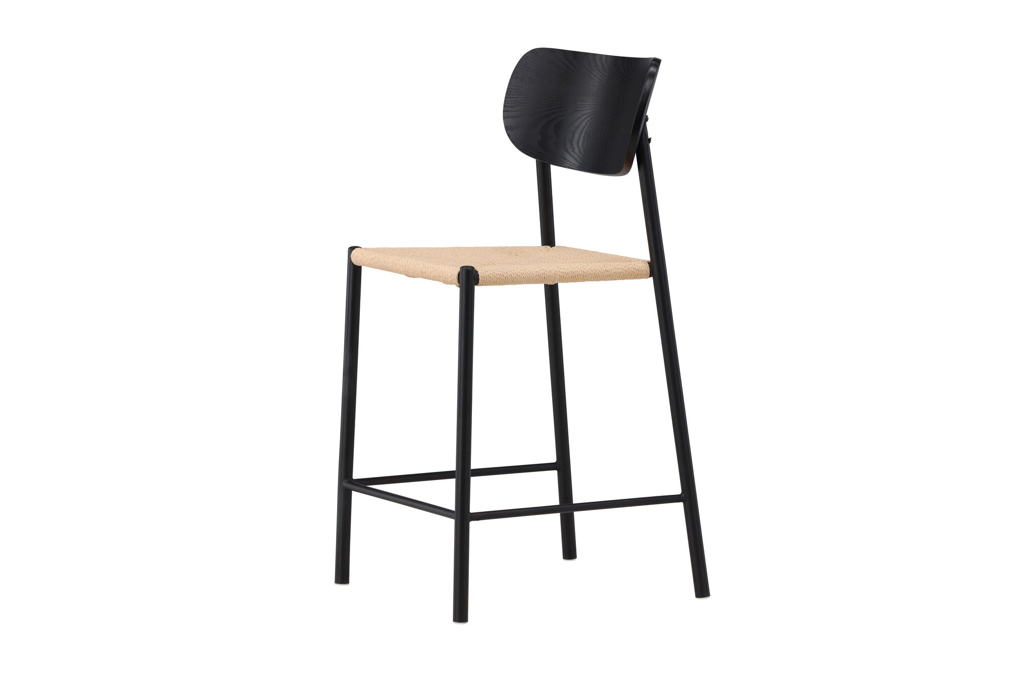 Venture Home Polly Bar stol Backrest - Black / Nature Rope